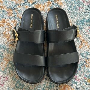 Black two strap sandals